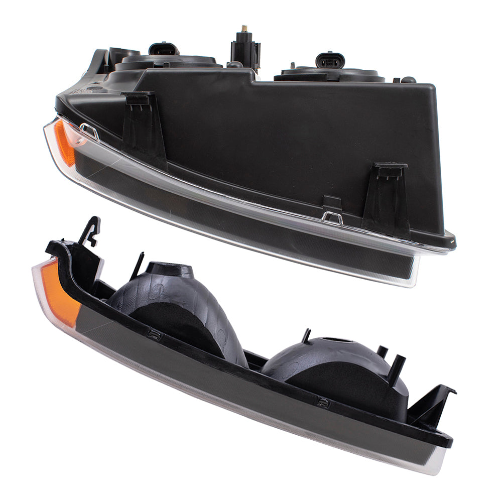 Headlights and Front Park Signal Marker Lights Compatible with 2003-2006 Silverado Pickup Truck Replacement 4 Pc Set