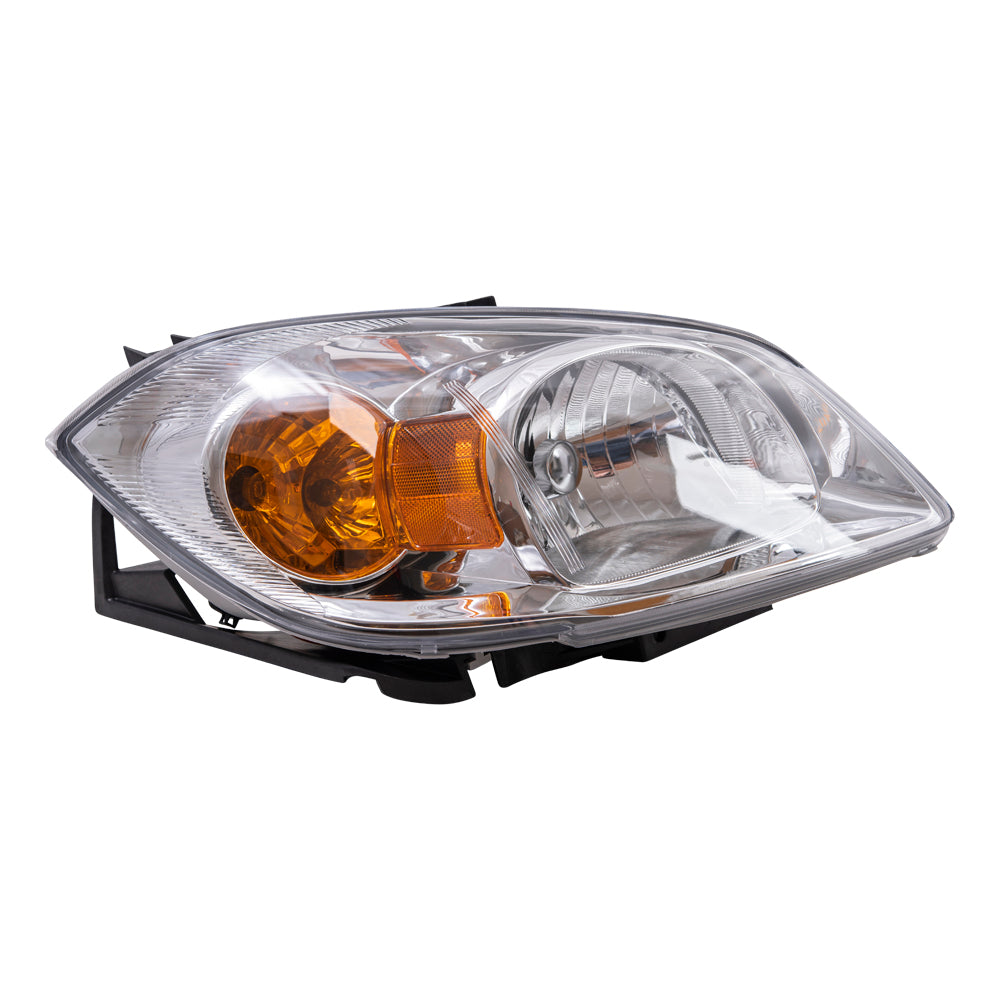 Brock Replacement Driver and Passenger Set Headlights Clear Lenses with Amber Signal Reflectors Compatible with 2005-2010 Cobalt