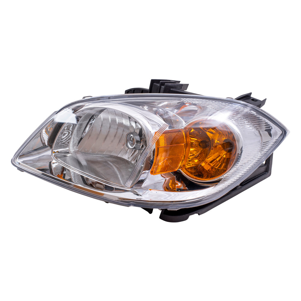 Brock Replacement Driver Headlight Clear Lens Amber Signal Reflector with Bracket Compatible with 2005-2010 Cobalt 22740621