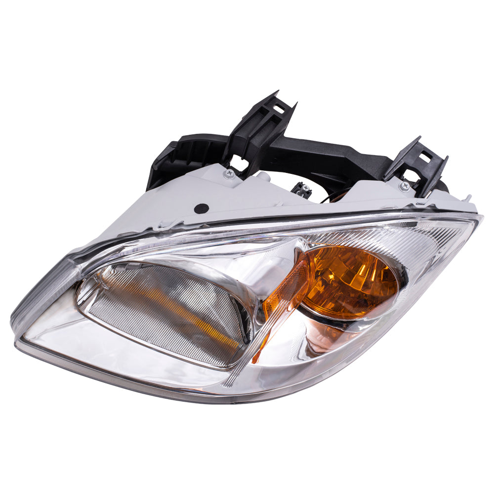 Brock Replacement Driver Headlight Clear Lens Amber Signal Reflector with Bracket Compatible with 2005-2010 Cobalt 22740621