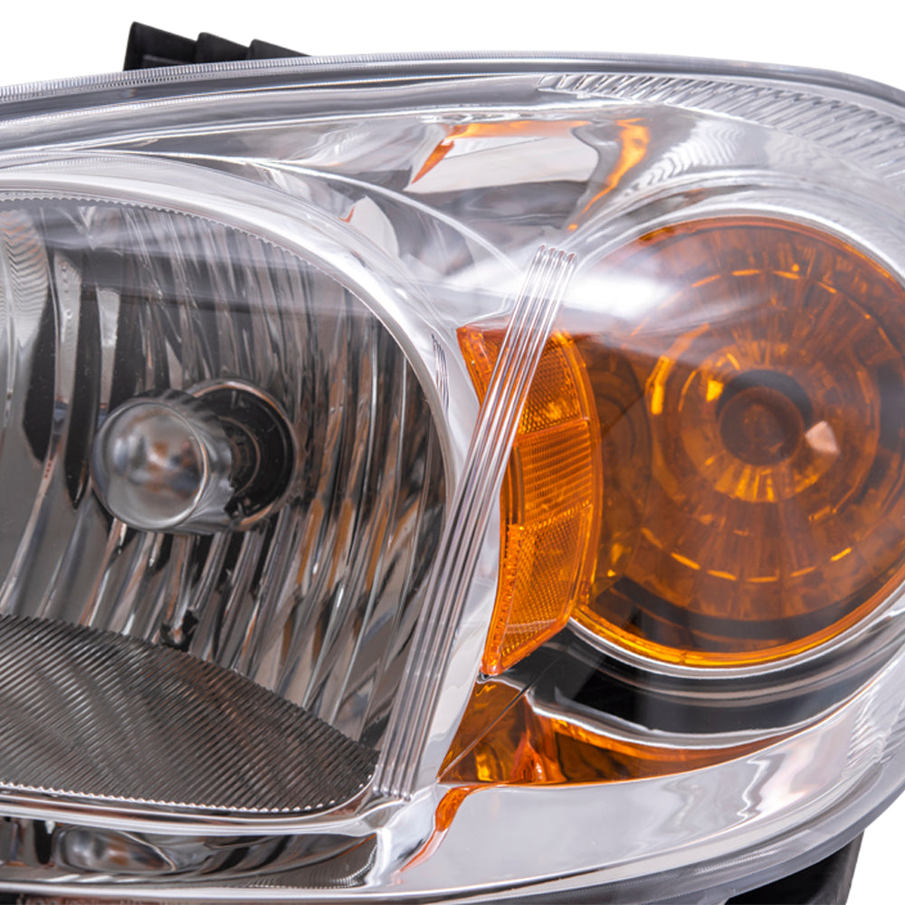 Brock Replacement Driver Headlight Clear Lens Amber Signal Reflector with Bracket Compatible with 2005-2010 Cobalt 22740621