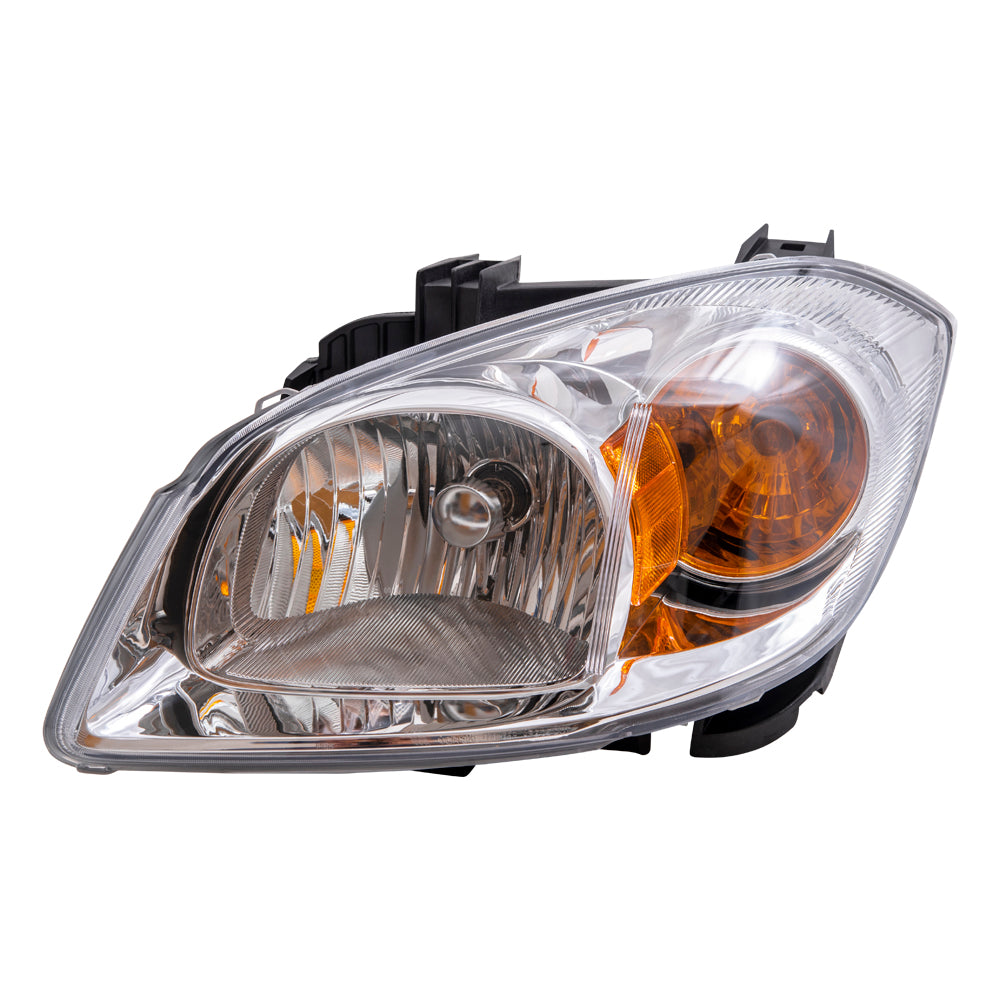Brock Replacement Driver Headlight Clear Lens Amber Signal Reflector with Bracket Compatible with 2005-2010 Cobalt 22740621
