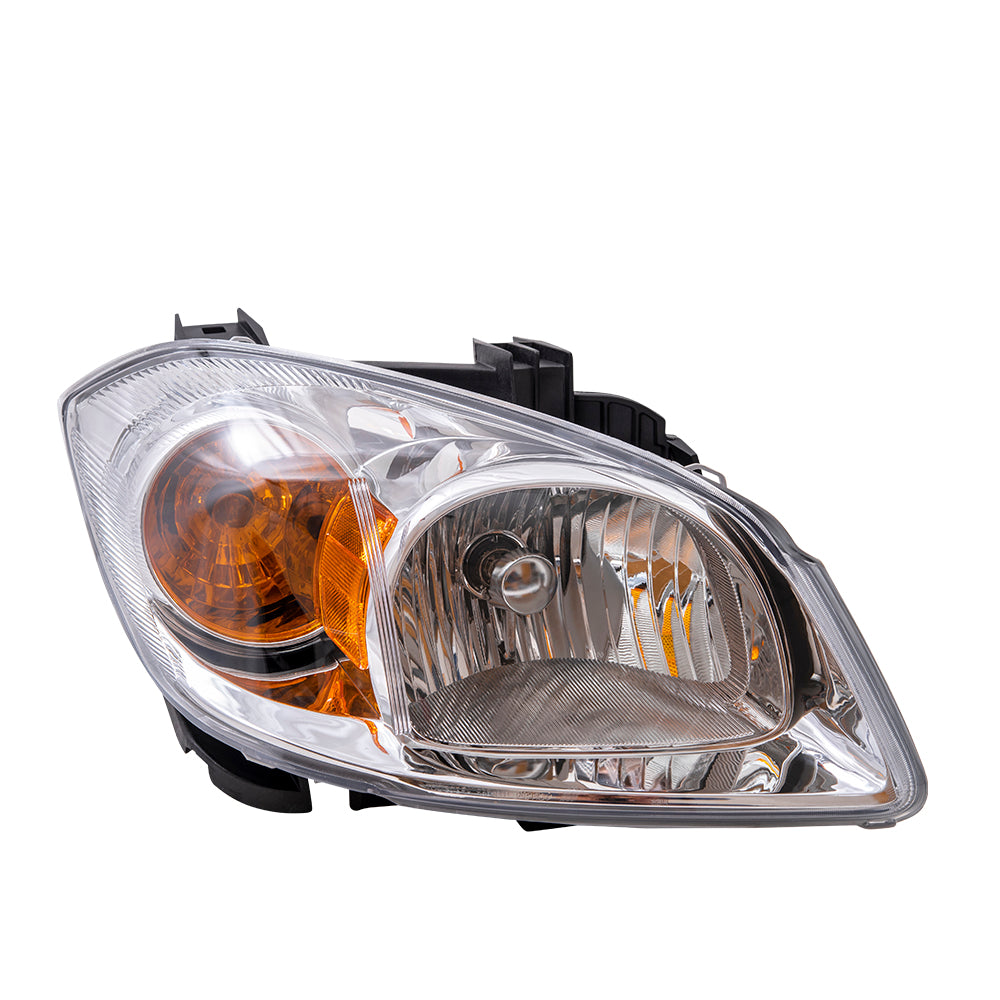 Brock Replacement Driver and Passenger Set Headlights Clear Lenses with Amber Signal Reflectors Compatible with 2005-2010 Cobalt