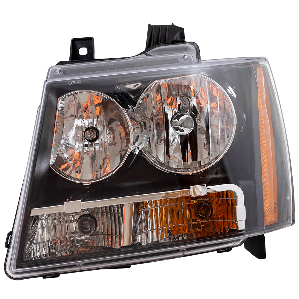 Brock Replacement Driver Headlight Compatible with 2007-2014 Tahoe Suburban 2007-2013 Avalanche Pickup Truck 20760578