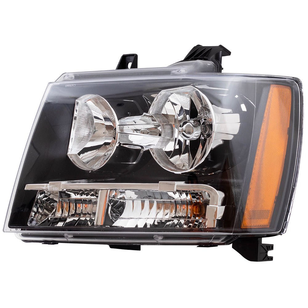 Brock Replacement Driver Headlight Compatible with 2007-2014 Tahoe Suburban 2007-2013 Avalanche Pickup Truck 20760578