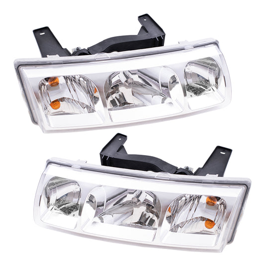 Brock Replacement Driver and Passenger Set Headlights Compatible with 2005 Vue 22730381 22730382