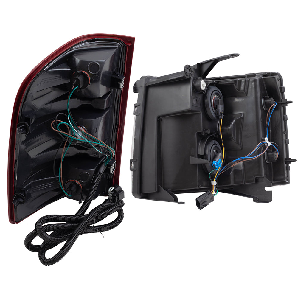 Headlight and Tail Light Assemblies 4 Piece Set Compatible with 2007-2010 Silverado 1500, 2012-2013 Silverado 1500, 2007-2014 Silverado 2500/3500