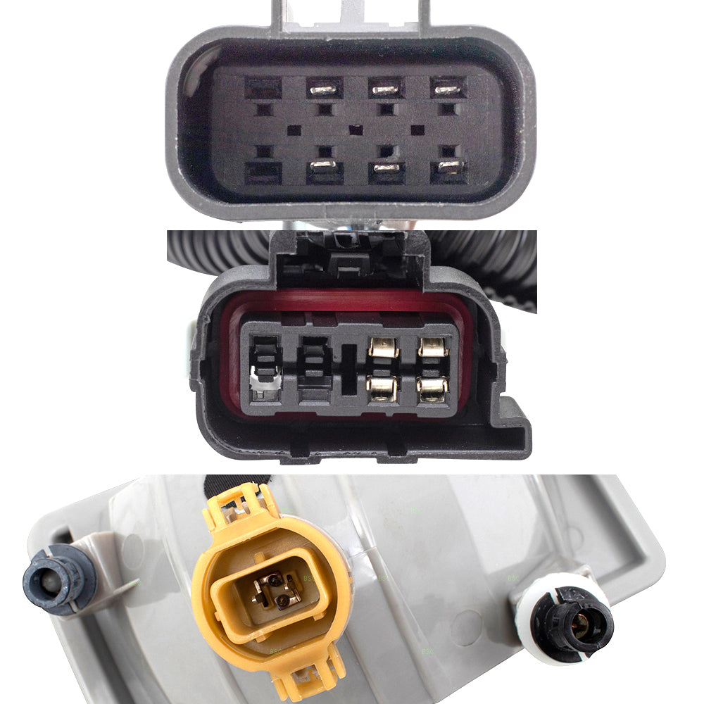 Brock Replacement Driver & Passenger Side Headlights, Rectangle Fog Lights & Tail Lights 4 Piece Set Compatible with 2007-2010 Silverado 1500 & 2012-2013 Silverado 1500/ 2007-2014 Silverado 2500/3500