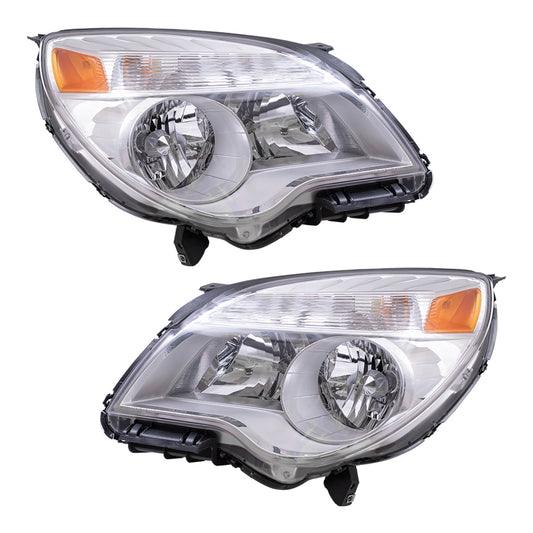 2010-2015 Chevrolet Equinox L/LS/LT Halogen Combination Headlight Assembly Set LH+RH