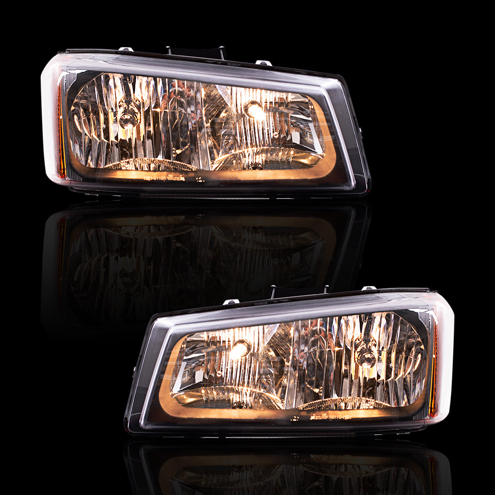Brock Driver and Passenger Side Halogen Headlight Assembly Set for 03-06 Silverado