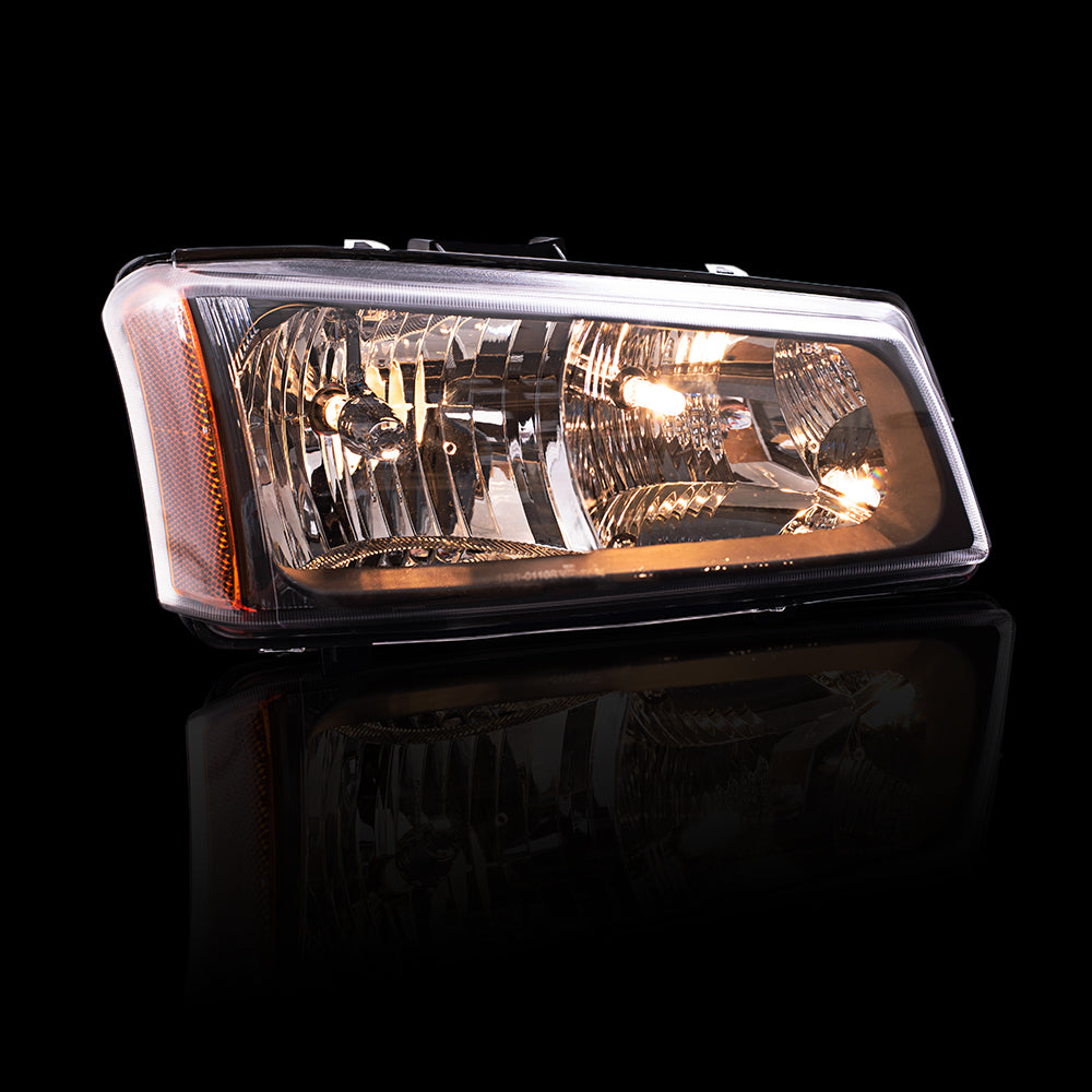 Brock Driver and Passenger Side Halogen Headlight Assembly Set for 03-06 Silverado