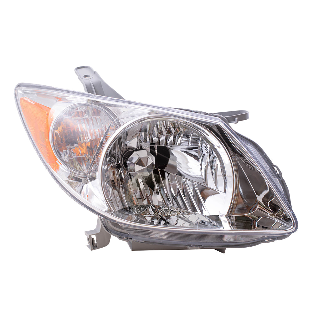 Brock Replacement Driver and Passenger Set Halogen Headlights Compatible with 2005-2008 Vibe