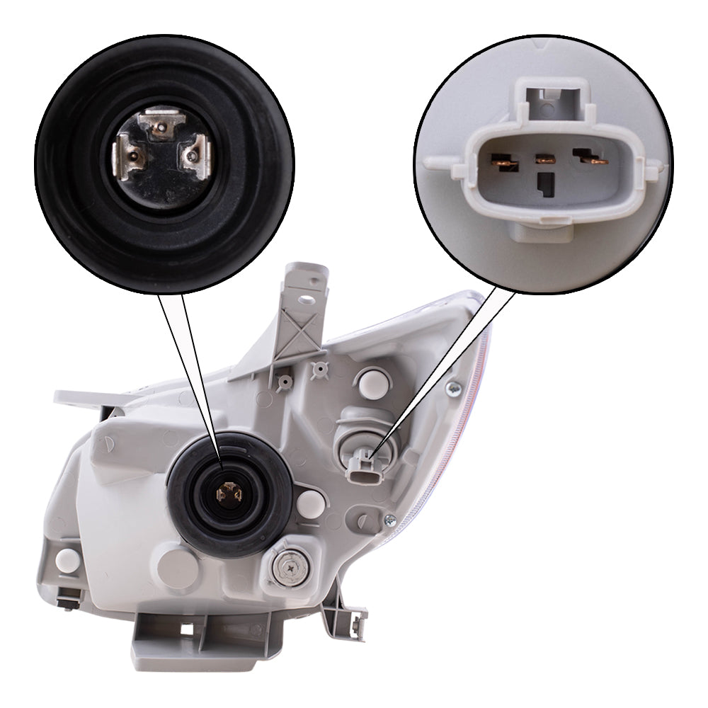 Brock Replacement Driver and Passenger Set Halogen Headlights Compatible with 2005-2008 Vibe