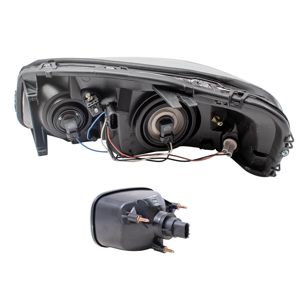 Brock Replacement Passenger Side Halogen Combination Headlight and Daytime Running Light Assembly Set Compatible with 2005-2009 Uplander & Montana SV6/ 2005-2007 Terraza & Relay