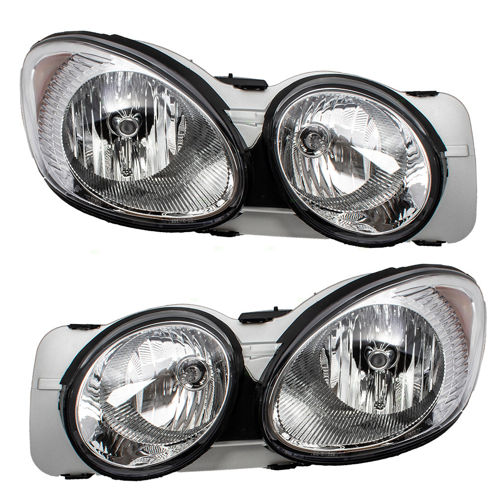 Brock Replacement Driver and Passenger Set Headlights Compatible with 2005-2009 LaCrosse 25942066 25942067