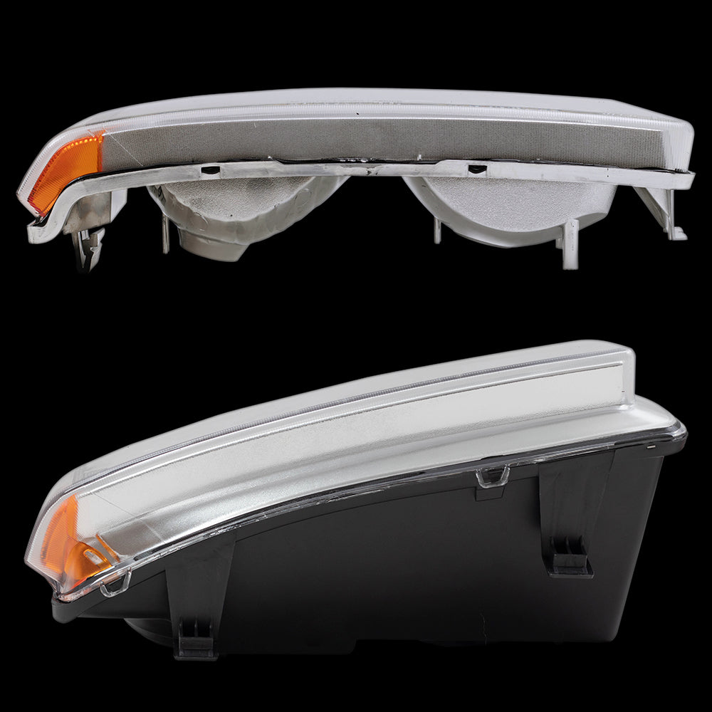 Brock Replacement Performance Set Headlights & Park Signal Lights with Chrome Bezels Compatible with 2003-2006 Avalanche Silverado Pickup Truck