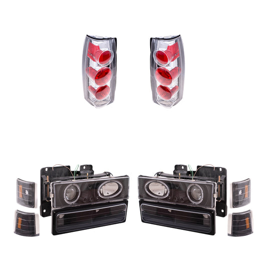 Brock Aftermarket Replacement Front Rear Driver Left Passenger Right 10 Piece Composite Type Performance Light Set Compatible with 1994-2002 GMC C/K Pickup