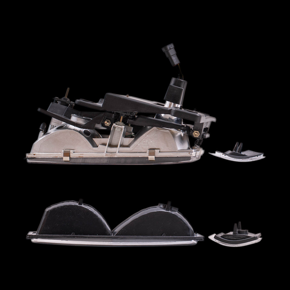 Brock Aftermarket Replacement Front Driver Left Passenger Right 8 Piece Composite Type Performance Light Set Compatible with 1994-2002 GMC C/K Pickup