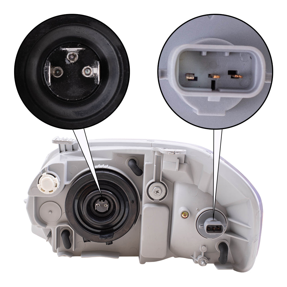 Brock Replacement Driver and Passenger Set Headlights Compatible with 2007-2011 Aveo Sedan 96650525 96650526