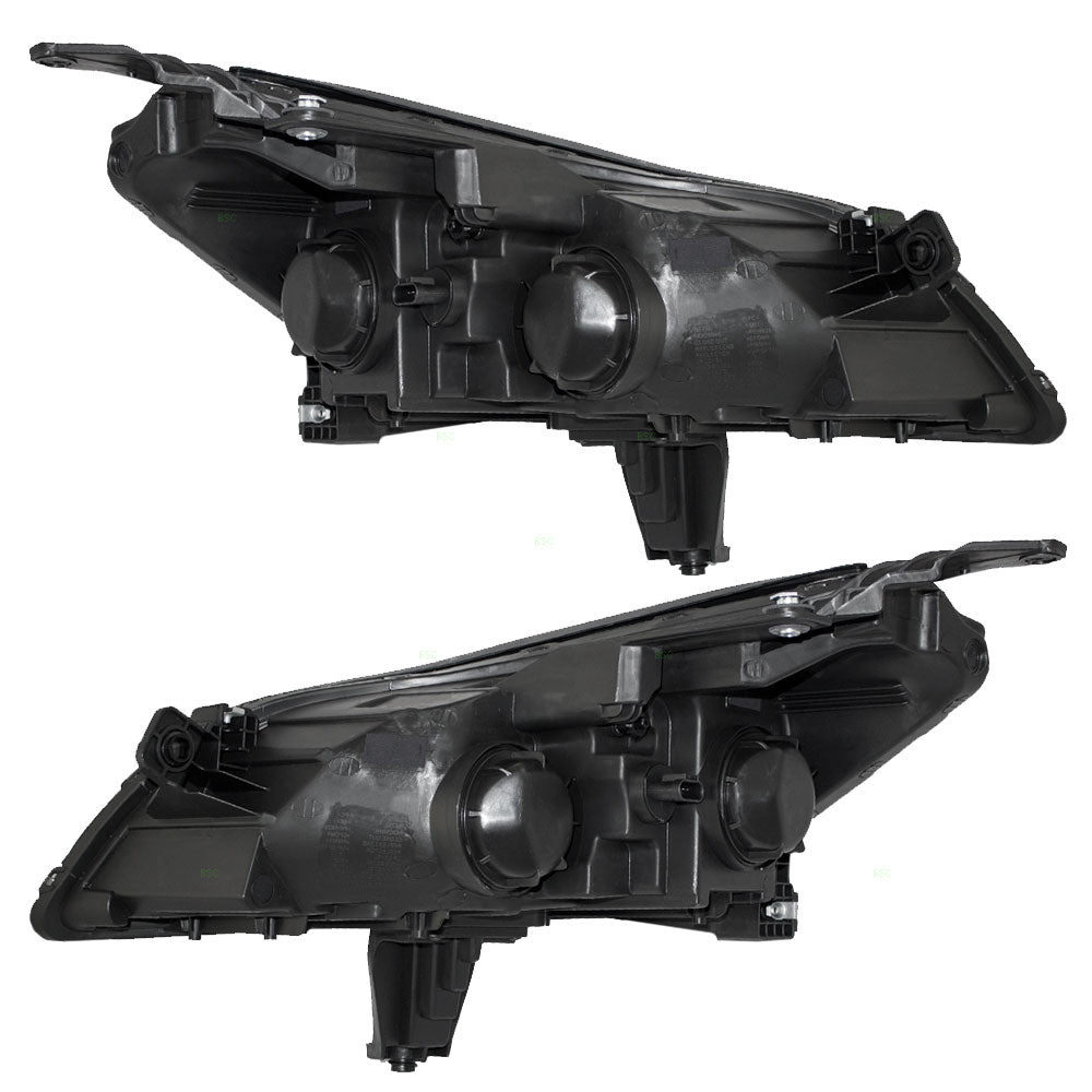 Headlights Set fits 2009-2012 Chevrolet Traverse Halogen Lamps w/ Projector Beam