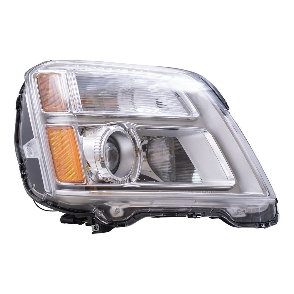 Brock Replacement Driver and Passenger Set Halogen Headlights Headlamp Compatible with 2010-2015 Terrain