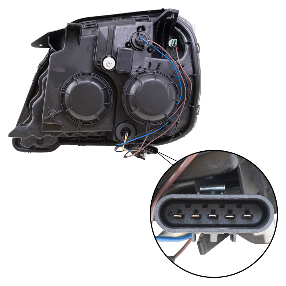 Brock Replacement Driver and Passenger Set Halogen Headlights Headlamp Compatible with 2010-2015 Terrain