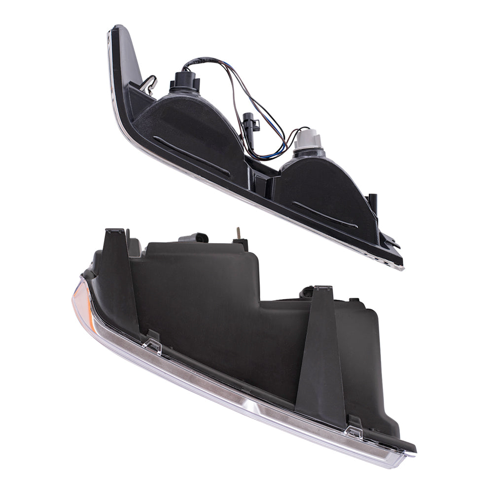 Brock Replacement Driver and Passenger Side Headlights and Park Signal Lights 4 Piece Set Compatible with 2005-2008 Colorado with Xtreme Package ONLY