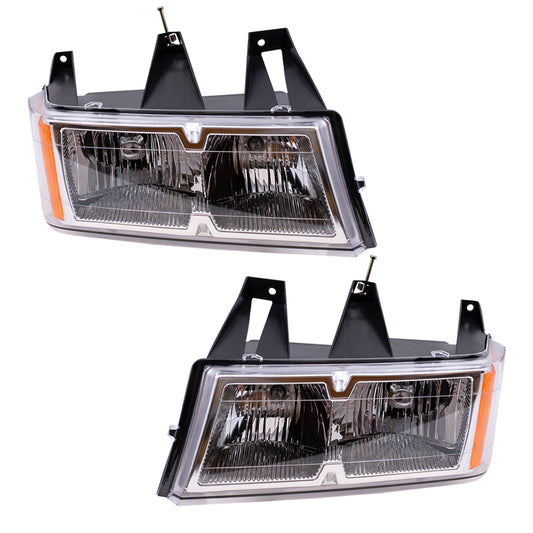 Brock Replacement Driver and Passenger Set Headlights Compatible with 2004-2012 Colorado Canyon Pickup Truck