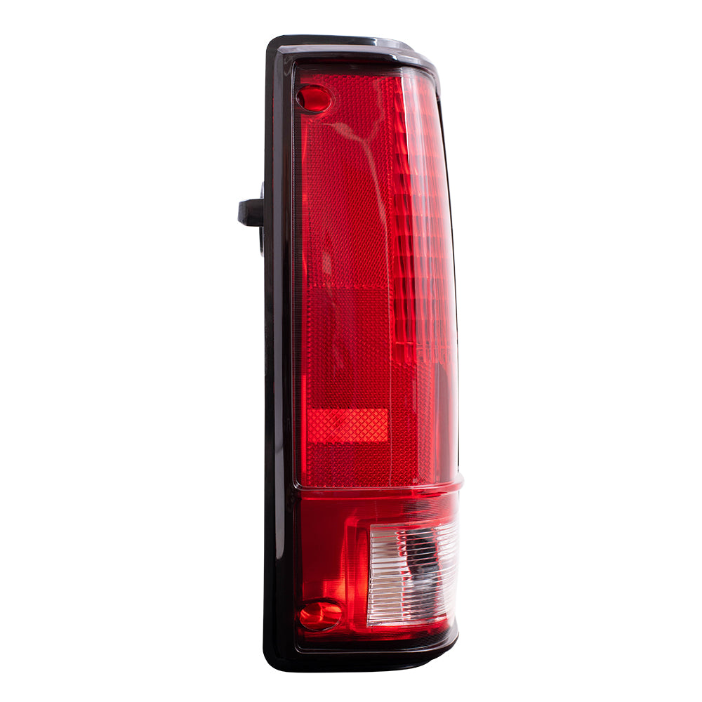 Brock Replacement Driver Tail Light with Black Bezel Compatible with 1982-1993 S10 S15 Pickup Truck 919649