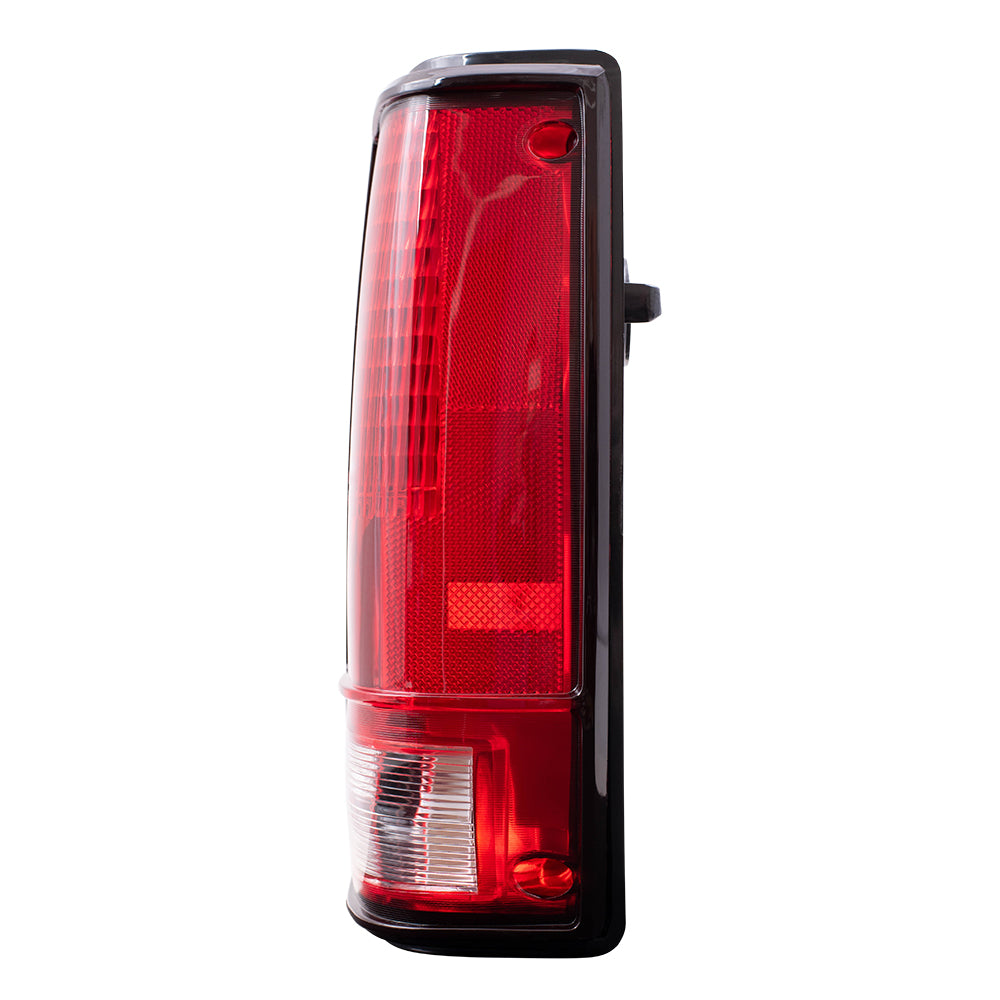 Brock Replacement Passenger Tail Light with Black Bezel Compatible with 1982-1993 S10 S15 Pickup Truck 919650