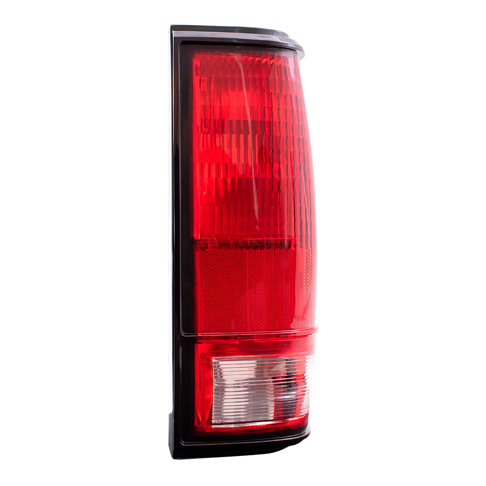 Brock Replacement Passenger Tail Light with Black Bezel Compatible with 1982-1993 S10 S15 Pickup Truck 919650