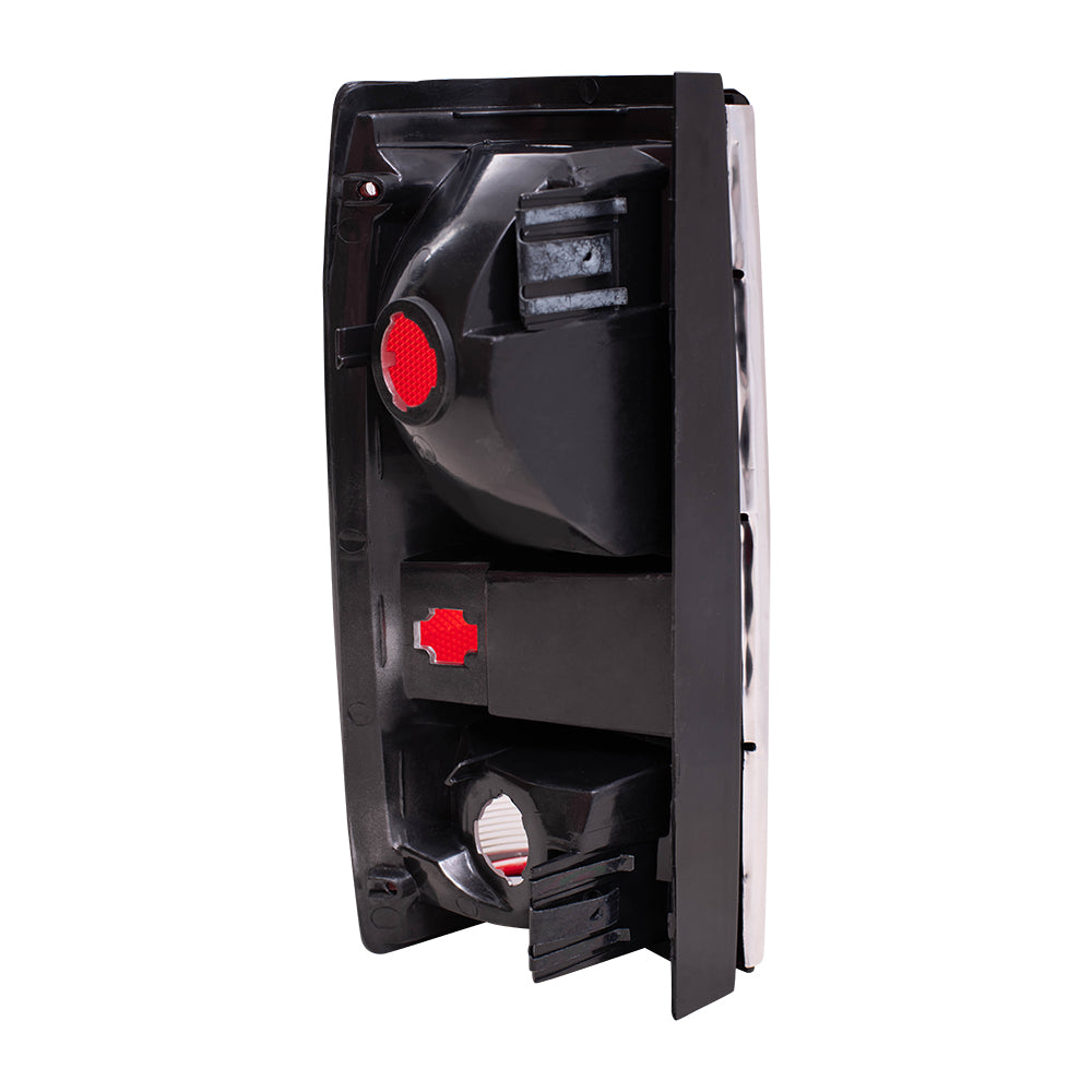 Brock Replacement Driver and Passenger Set Tail Lights with Chrome Bezels Compatible with 1982-1993 S10 S15 Pickup Truck 915707 915708