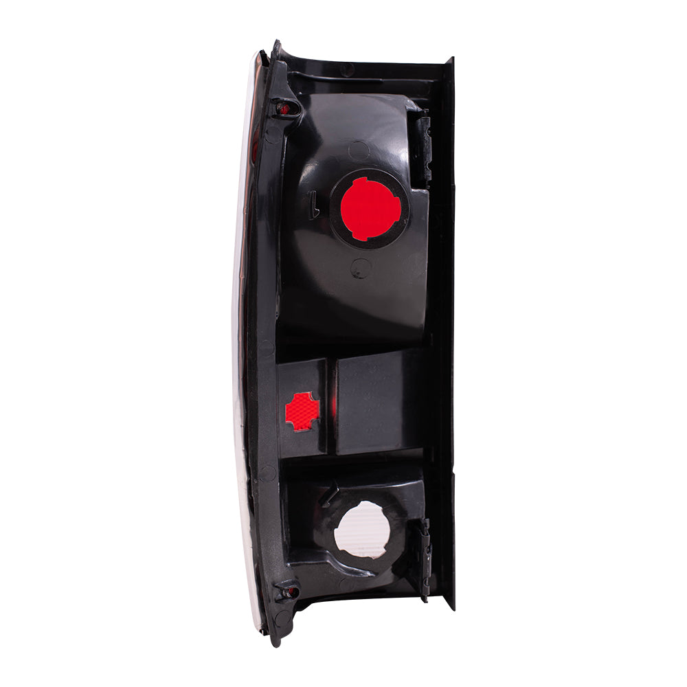 Brock Replacement Passenger Tail Light with Chrome Bezel Compatible with 1982-1993 S10 S15 Pickup Truck 915708