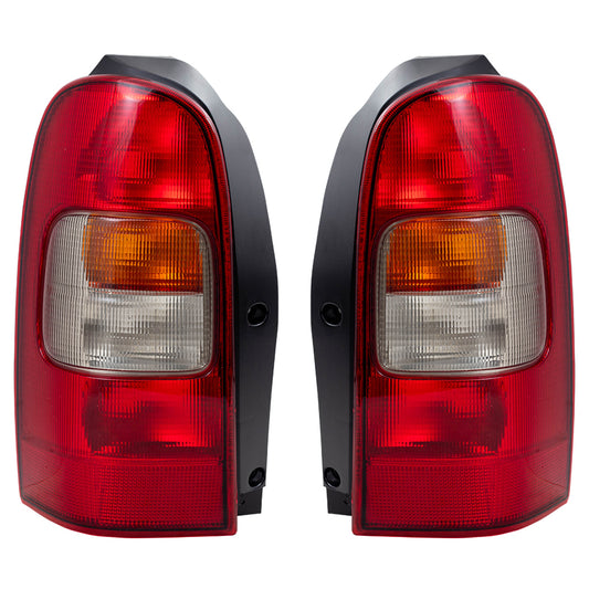 Brock Replacement Driver and Passenger Set Tail Lights Compatible with 1997-2005 Trans Sport Venture Montana Silhouette Van 10353279 19206746