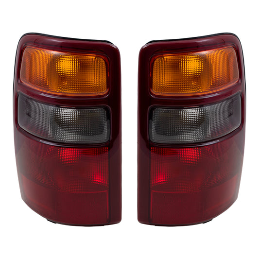 Brock Replacement Driver and Passenger Set Tail Lights Compatible with 2000-2003 Tahoe Yukon & Yukon XL Suburban 15198449 15224278