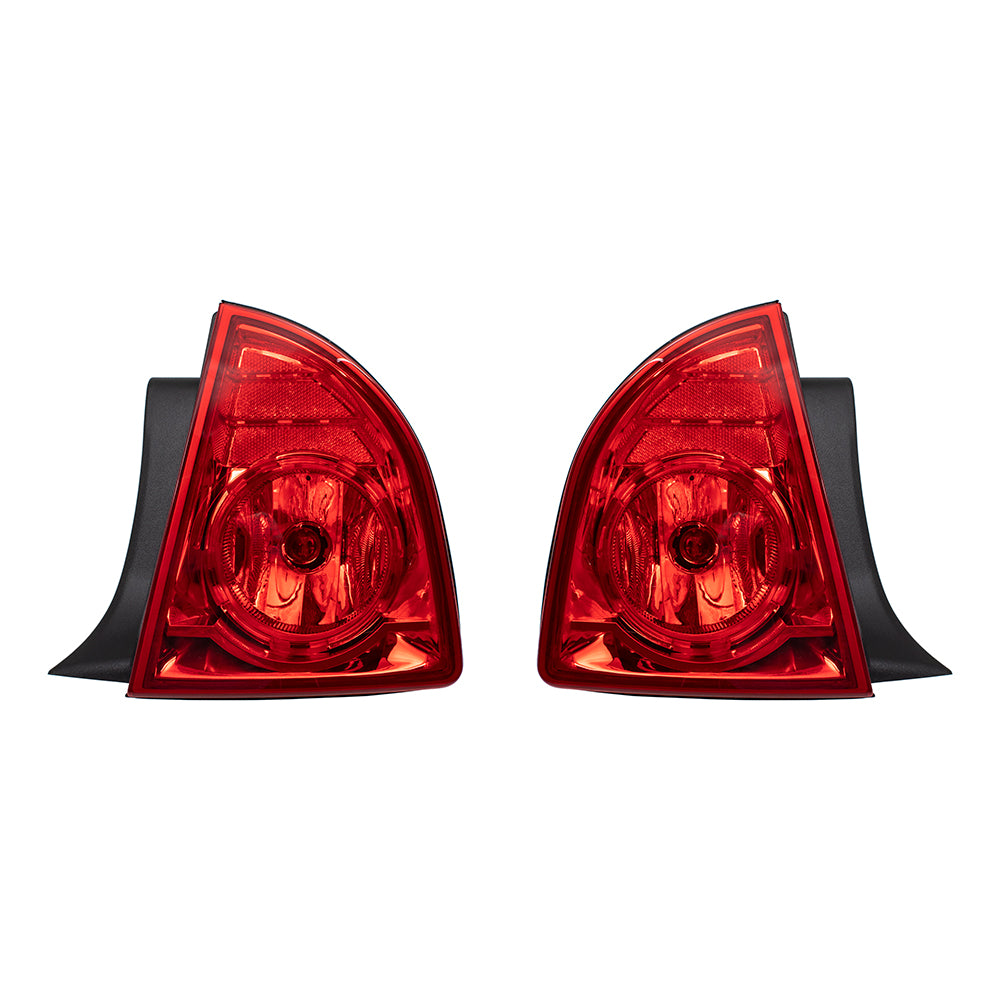 Brock Replacement Driver and Passenger Set Tail Lights with Red Lens Compatible with 2008-2012 Malibu 20914363 20914364