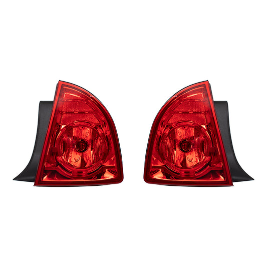 Brock Replacement Driver and Passenger Set Tail Lights with Red Lens Compatible with 2008-2012 Malibu 20914363 20914364