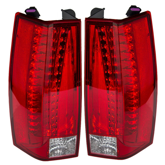 Brock Replacement Driver and Passenger Set Tail Lights Compatible with 2007-2014 Escalade & Escalade ESV 22884387 22884388