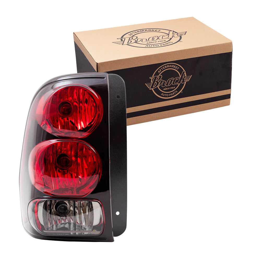 Brock Aftermarket Replacement Driver Left Tail Light Assembly Compatible With 2002-2009 Chevy Trailblazer
