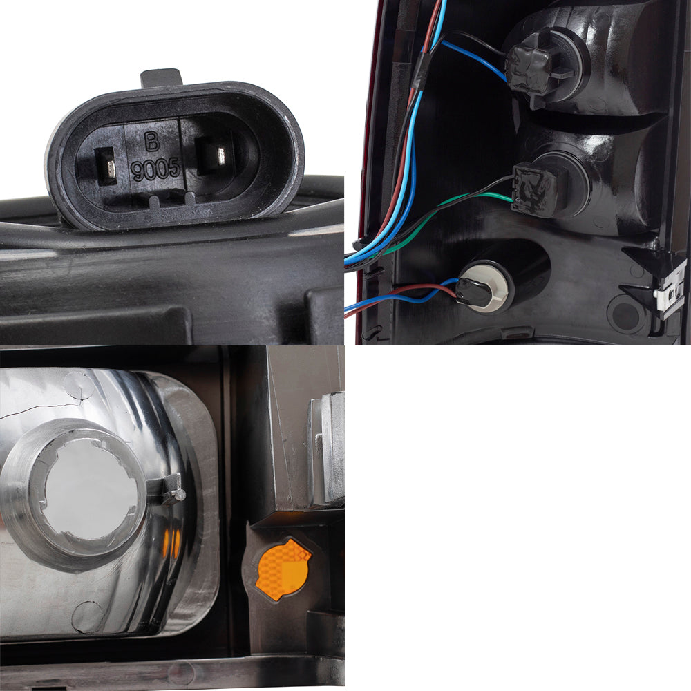Brock Replacement 6 Pc Headlights Tail Lights & Park Signal Lamps Compatible with 2004-2006 Silverado Fleetside Pickup