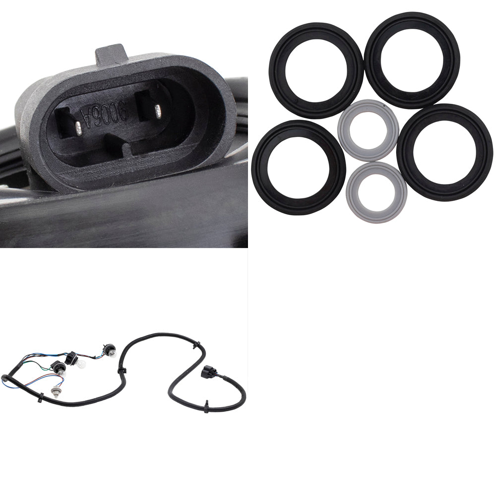 Brock Replacement 6 Pc Headlights Tail Lights & Park Signal Lamps Compatible with 2004-2006 Silverado Fleetside Pickup