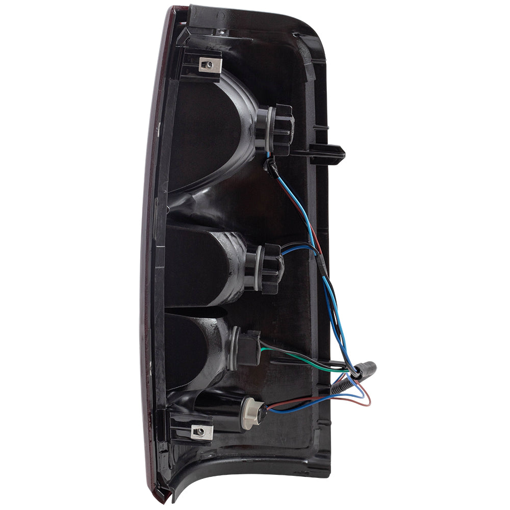 Brock Replacement Driver Tail Lamp Lens, Bulb and Wiring Harness Compatible with 2004-2007 Silverado Fleetside Pickup Truck 19169004
