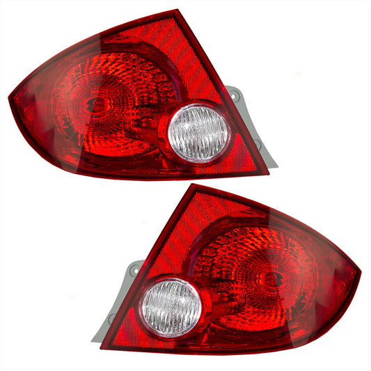 Brock Replacement Driver and Passenger Set Tail Lights Compatible with 2005-2010 Cobalt Sedan 25823649 25823650