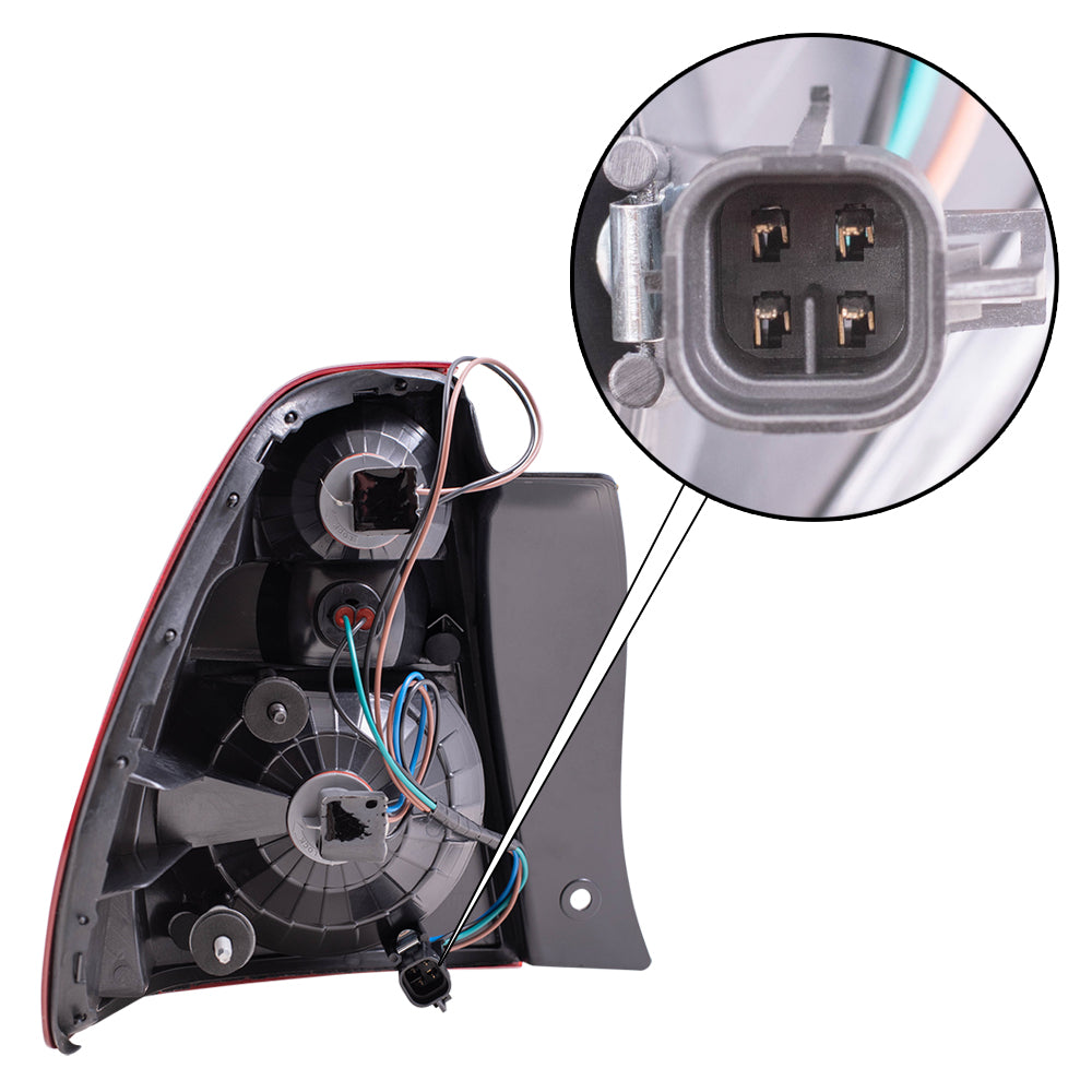 Brock Replacement Driver and Passenger Set Tail Lights Compatible with 2004-2007 Malibu 2008 Malibu Classic 15868494 15868493