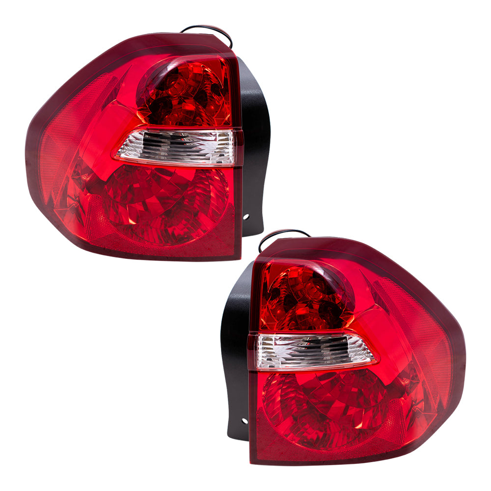 Brock Replacement Driver and Passenger Set Tail Lights Compatible with 2004-2007 Malibu 2008 Malibu Classic 15868494 15868493