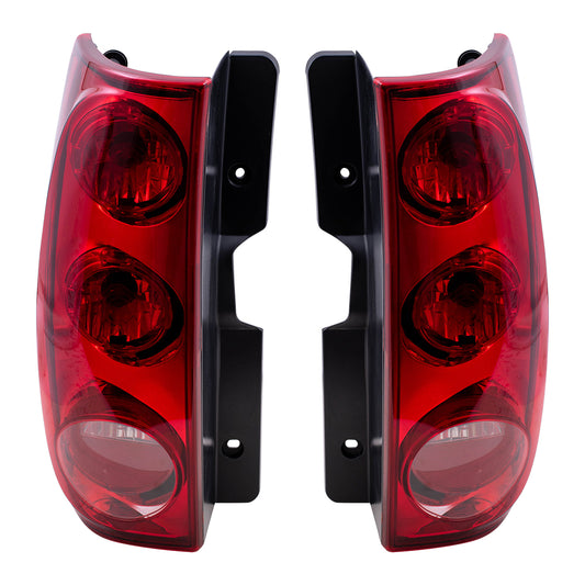 Brock Replacement Driver and Passenger Set Tail Lights Compatible with 2007-2014 Yukon 25975975 25975976
