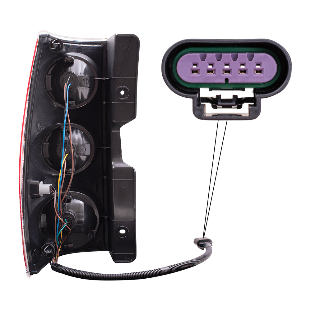 Brock Replacement Driver and Passenger Set Tail Lights with Black Bezels Compatible with 2007-2014 Yukon Denali 25975977 25975978