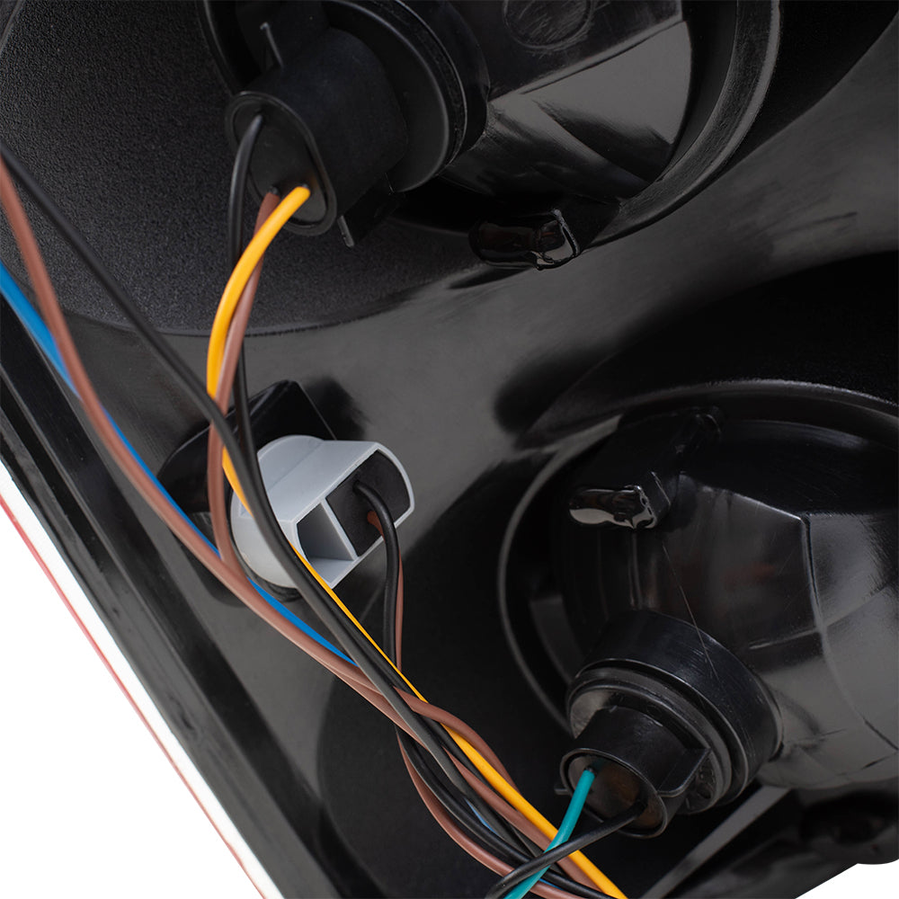 Brock Replacement Driver and Passenger Set Tail Lights with Black Bezels Compatible with 2007-2014 Yukon Denali 25975977 25975978