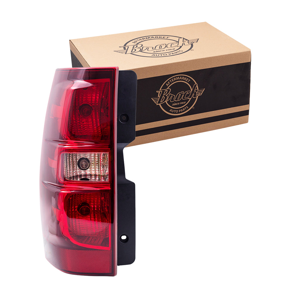 Brock Replacement Driver Side Tail Light Assembly without Hybrid Transmission Compatible with 2007-2014 Chevy Tahoe