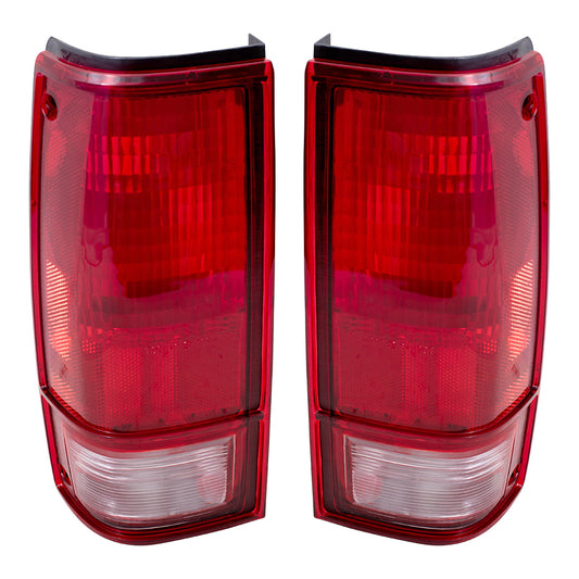 Brock Replacement Driver and Passenger Set Tail Lights Compatible with 82-93 S10 S15 Sonoma Pickup Truck 915709 915710